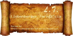 Liebenberger Tarzícia névjegykártya